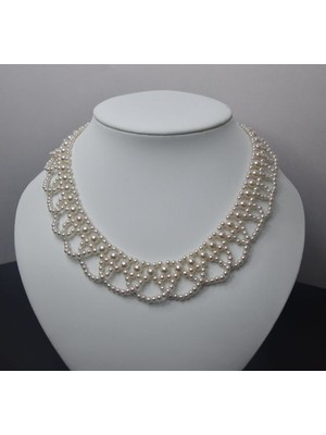 Ravinity Küçük Incili El Örmesi Özel Tasarım Inci Kolye