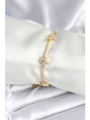 Lowell Home Ieg Pirinç Gold Renk Yıldız Model Kadın Bileklik LWLBJ-RSIEG2346