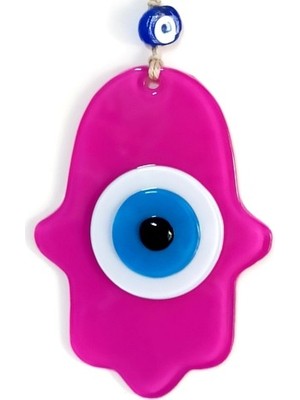 Lowell Home Nazar Boncuklu Fuşya Renk Fatma Ana Bereket Eli Cam Duvar Süsü