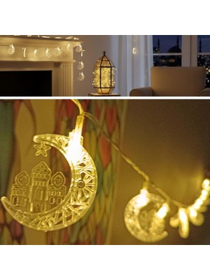 By Nevser Hilal ve Cami Şekilli 3.5 Metre USB LED Işık – 20 Led’li Dekoratif Ramazan Dekorasyonu ve Ortam Aydınlatması