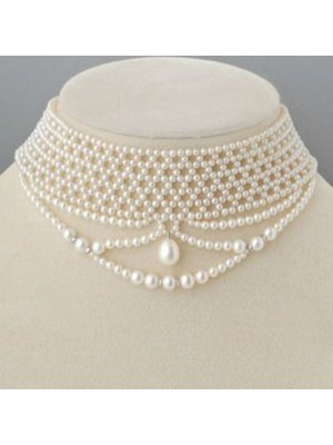 Ravinity Küçük Incili Tasma Kolye Mini Inci Boncuklu Choker Kolye