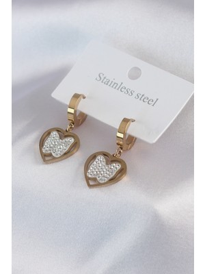 Lowell Home Ieg 316L Çelik Gold Renk Kelebek Model Zirkon Taş Detay Kadın Küpe LWLBJ-RSIEG2346