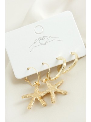 Lowell Home Ieg 4 Adet Deniz Yıldızı Halka Küpe LWLBJT-RSIEG327