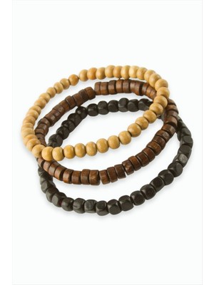 Lowell Home Ieg 3'lü Bambu Ahşap Bileklik 6 mm LWLBJT-RSIEG327