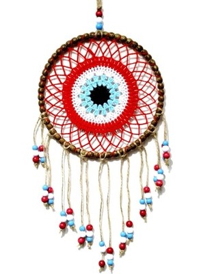 Lowell Home Kırmızı Motifli Renkli Boncuklu El Yapımı Duvar Süsü