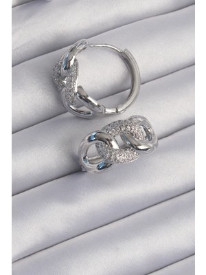 Lowell Home Ieg Pirinç Gümüş Renk Zirkon Taşlı Samanyolu Küpe LWLBJ-RSIEG2346