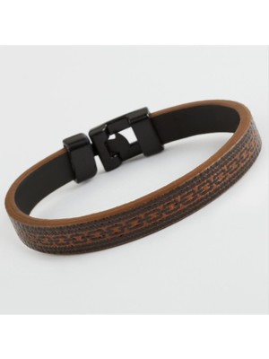 Lowell Home Ieg Zincir Desenli Kaliteli Suni Deri Bileklik LWLBJT-RSIEG327