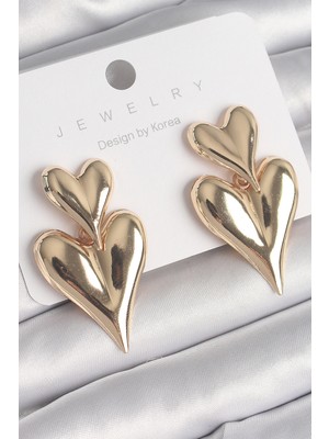 Lowell Home Ieg Pirinç Gold Renk Sallantı Kalp Model Kadın Küpe LWLBJ-RSIEG2346