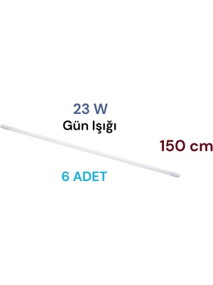 6 Adet 23 Watt 150 cm LED Floresan Plastik Gün Işığı