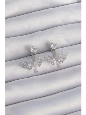 Lowell Home Ieg Pirinç Gümüş Renk Zirkon Taşlı V Model Küpe LWLBJ-RSIEG2346