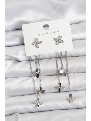 Lowell Home Ieg Lotus Model Gümüş Renk Pirinç Sallantılı Kadın Küpe LWLBJ-RSIEG2346