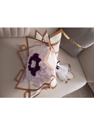 "aksa Store - El Yapımı Saten Kurdele Buketi (Mor & Beyaz) Sonsuz Gül" Gibi.