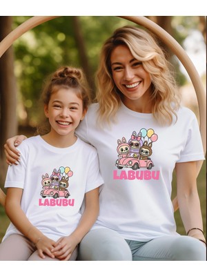Aselinda Labubu Karakter Baskılı Anne-Kız Kombin Tişört (Kombin Yapmak Için 2 Ürün Ekleyiniz)