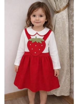 A.E Çilek Askılı Çocuk Elbisesi