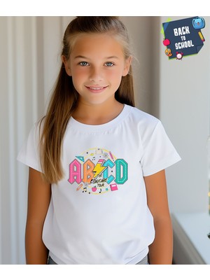 Aselinda Back To School Baskılı Unisex Çocuk Tişört-Okula Dönüş Baskılı Çocuk Tişört