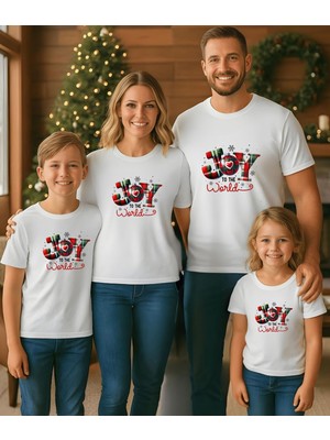 Aselinda Joy Baskılı Christmas Temalı Tişört-Aile Kombin Tişört(Kombin Yapmak Için Ürün Ekleyiniz)