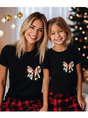 Aselinda Fiyonk Baskılı Yılbaşı Temalı T-Shirt | Aile Kombin Tişört(Kombin Yapmak Için Ürün Ekleyiniz)