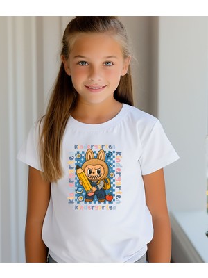 Aselinda Kinder Garten Back To School Baskılı Unisex Çocuk Tişört-Okula Dönüş Baskılı Çocuk Tişört