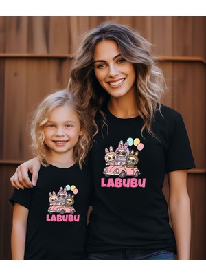 Aselinda Labubu Karakter Baskılı Anne-Kız Kombin Tişört (Kombin Yapmak Için 2 Ürün Ekleyiniz)