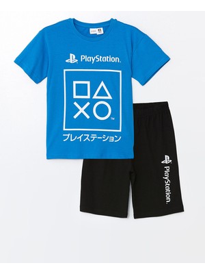 Lc Waikiki Yeni Sezon Bisiklet Yaka Playstation Baskılı Erkek Çocuk Şortlu Pijama Takımı