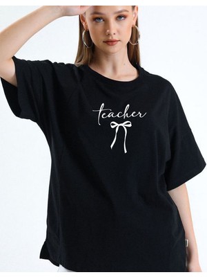 Aselinda 24 Kasım Öğretmenler Gününe Özel Teacher Baskılı Tişört -Hediye Tişört