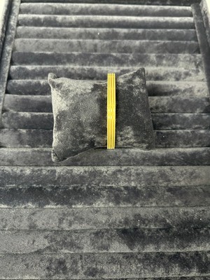 Stainless Steel Çoklu Ince Çizgili Modern Kelepçe Gold Çelik Bileklik