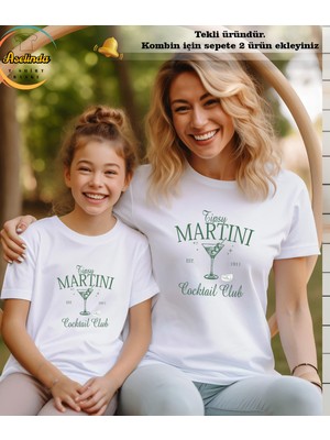 Aselinda Martini Baskılı Anne-Kız Kombin Tişört (Kombin Yapmak Için 2 Ürün Ekleyiniz)