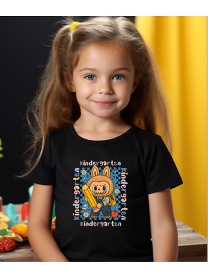 Aselinda Kinder Garten Back To School Baskılı Unisex Çocuk Tişört-Okula Dönüş Baskılı Çocuk Tişört