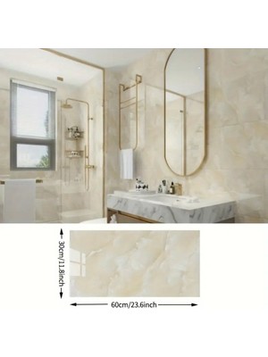 Lowell Home Sarı Mermer Desenli Alüminyum Duvar Sticker