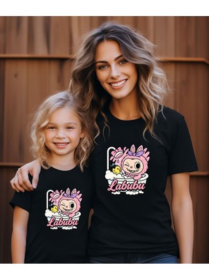Aselinda Labubu Karakter Baskılı Anne-Kız Kombin Tişört (Kombin Yapmak Için 2 Ürün Ekleyiniz)
