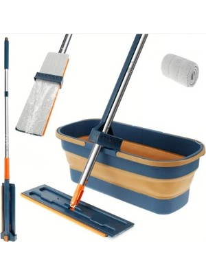 Lowell Home Katlanabilir Temizlik Mopu ve Tekerlekli Kova Seti