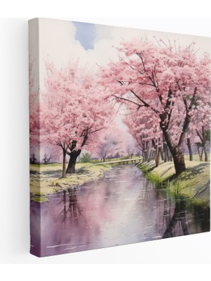 Popcas  Asya Kiraz Çiçeği Kanvas Tablo Sakin Kiraz Çiçekleri