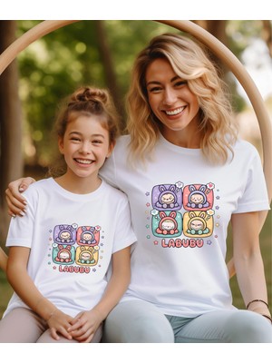 Aselinda Labubu Baskılı Anne-Kız Kombin Tişört (Kombin Yapmak Için 2 Ürün Ekleyiniz)