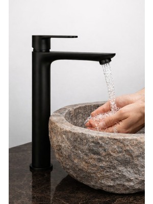 Fulcie Siyah Çanak Lavabo Bataryası Eviye Bataryası