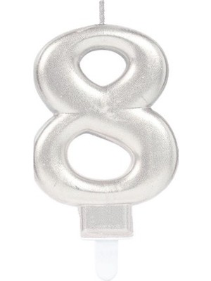 Lowell Home 8 Rakamı Mum Gümüş Renk