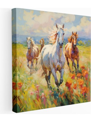 Popcas  Renkli Atlı Senfoni Kanvas Tablo