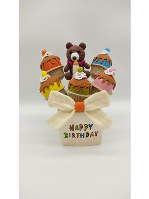Dalia Viola Örgü Cupcake ve Ayıcık