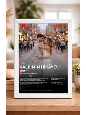 Woisco Kişiye Özel Loveflix Film Çerçeveli Hediye Netflix Çerçeveli Tablo