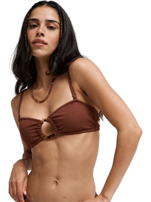 555 Roxy Sunshine Kadın Kahverengi Bikini Üst