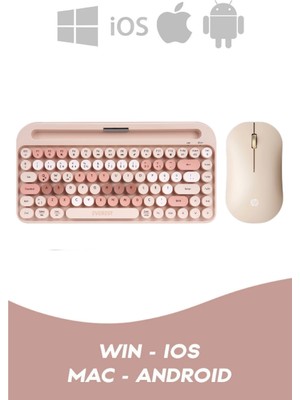 HP Combo 2.4g+Bt1+Bt2 Mac Wın Ios Çoklu Cihaz Bağlantılı Kablosuz Bluetooth Türkçe Q Klavye Mouse Seti