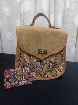 Öykücanbu Otantik Terme Kumaş Etnik Desenli Kadın Omuz Çantası '' Kartlık Hediyeli ''