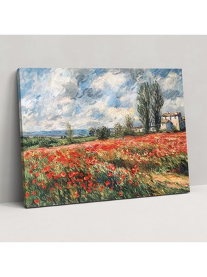 Popcas  Claude Monet Gelincik Tarlası Kanvas Tablo Duvar Sanatı