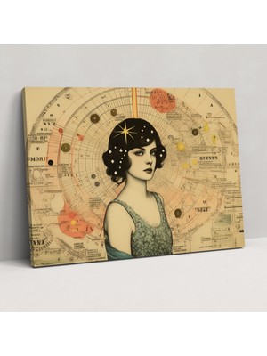 Popcas  Burçlar Astroloji Koleksiyonu Duvar Sanatı - Burçlar El Yazısı Notlar Retro Koleksiyon Antika Illüstrasyonlar