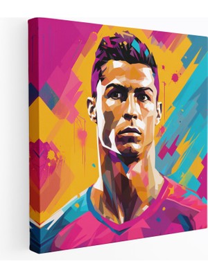 Popcas  Cristiano Ronaldo Kanvas Tablo Duvar Dekorasyonu Cesur Grafik Unsurlar