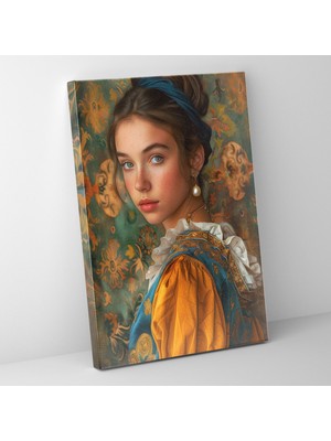 Popcas  Johannes Vermeer Tarzı Duvar Sanatı - Kanvas Tablo Ev Dekorasyonu