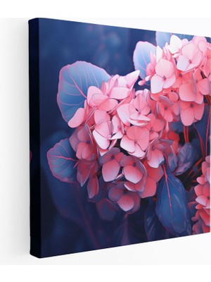 Popcas  Hydrangea Dijital Illüstrasyon Duvar Sanatı - Çağdaş Tasarım Duvar Dekorasyonu Kanvas Tablo