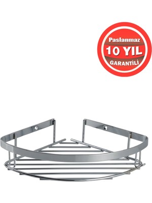 Banyom Home Clk Paslanmaz Çelik SUS304 Kalite Zerrin 1'li Şampuanlık Banyo Rafı