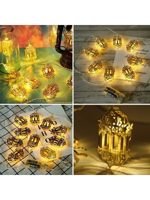 By Nevser 10 Adet Sarkıtlı Ramazan Fenerli LED Işık – Pilli 2 Metre Ramazan Süsü, Islami Dekorasyon, Ev ve Mekanlar Için Dekoratif Ortam Aydınlatması