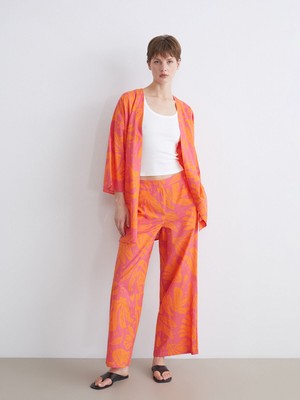 Lc Waikiki Yeni Sezon Beli Lastikli Desenli Kadın Pantolon