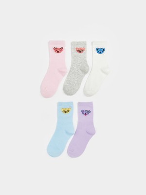 Lc Waikiki Yeni Sezon Desenli Kız Çocuk Soket Çorap 5'li